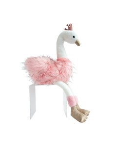 Peluche gigante cisne rosa con corona brillante 80cm