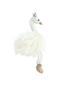 Cisne blanco, oro con corona brillante 40cm