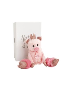 Peluche cerdita rosa con tutú y corona 25cm + caja regalo