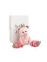 Peluche cerdita rosa con tutú y corona 25cm + caja regalo