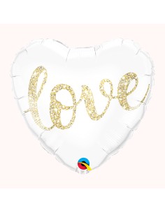 Globo microfoil corazón 18"blanco Qualatex