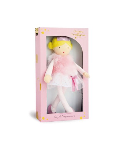 Muñeca demoiselle chaleco rosa 30 cm + caja regalo