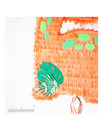 Piñata dinosaurio naranja para fiesta