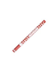 Cañón confetti corazón rojo metálico, 80 cm