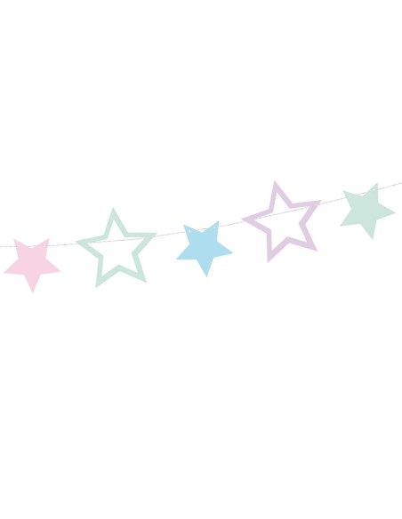 Guirnalda estrellas tonos pastel unicorn, 2m