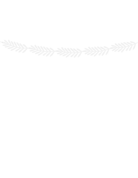 Guirnalda 20 hojas de papel blanco, 2.5 m