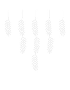 Guirnalda 20 hojas de papel blanco, 2.5 m 2
