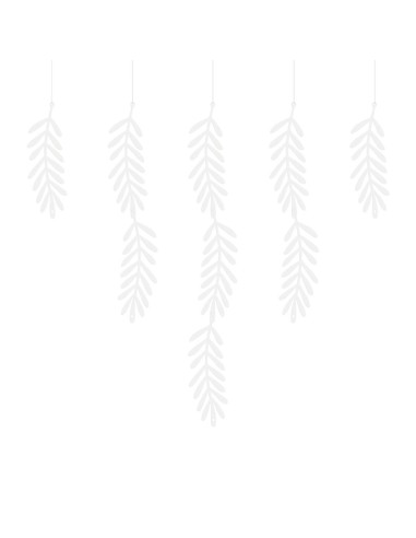 Guirnalda 20 hojas de papel blanco, 2.5 m