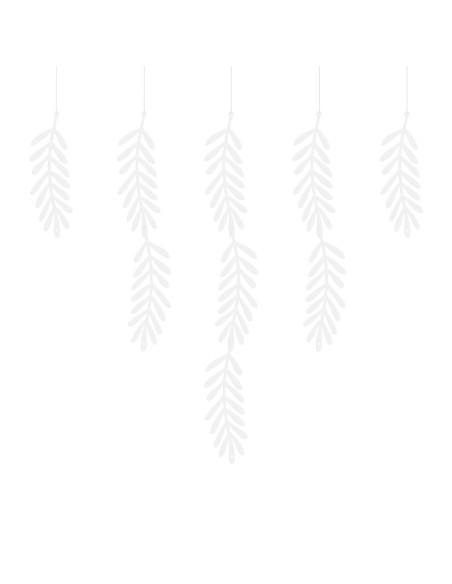 Guirnalda 20 hojas de papel blanco, 2.5 m