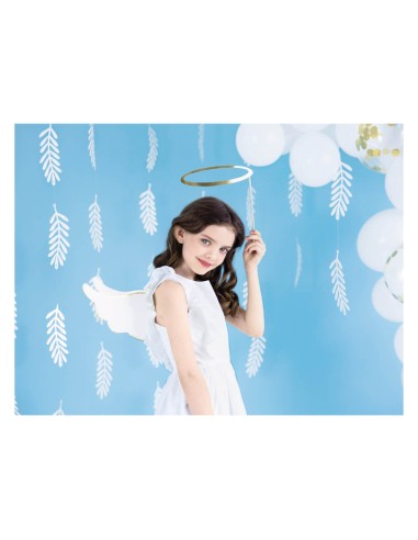 Guirnalda 20 hojas de papel blanco, 2.5 m