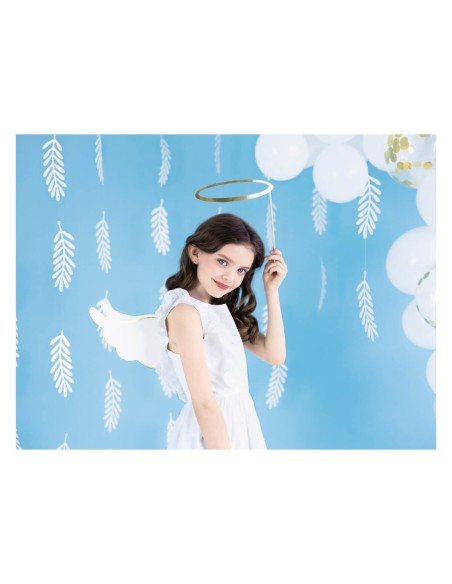 Guirnalda 20 hojas de papel blanco, 2.5 m