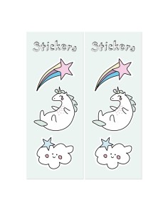 Bolsa papel unicornio y pegatinas, 6 uds. 2