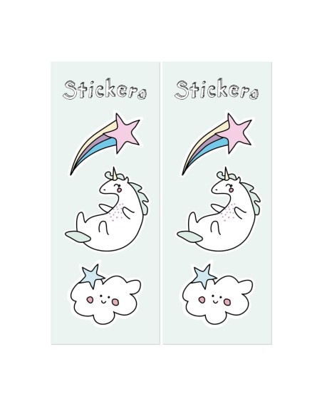 Bolsa papel unicornio y pegatinas, 6 uds.