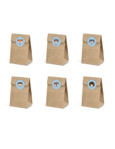 Bolsa papel woodland y pegatinas, 6 uds.