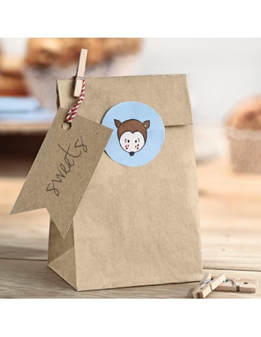 Bolsa papel kraft woodland y pegatinas, 6 uds.