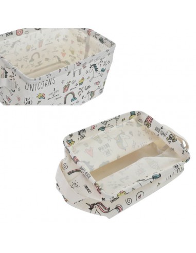 Conjunto 4 cestas de tela diseño unicornio