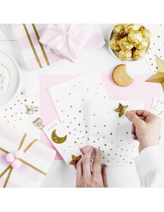 Bolsa papel luna y estrellas oro con pegatinas, 6 uds. 2