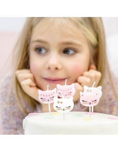 Velas gatitos rosa