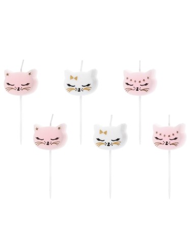 Velas gatitos rosa