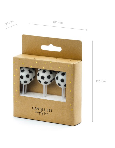 Velas balones fútbol, 6 unidades