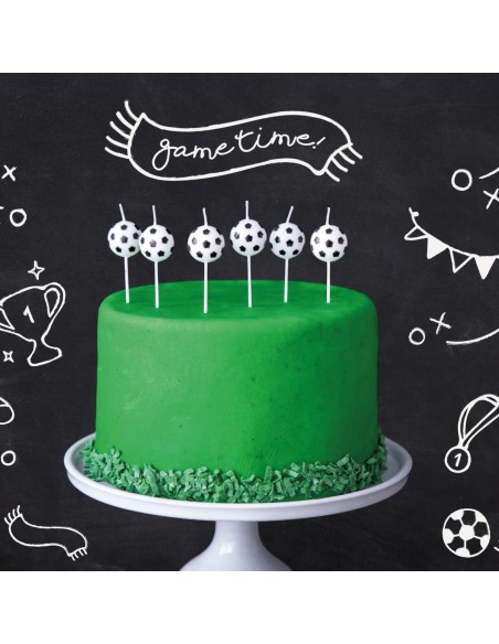 Velas balones fútbol, 6 unidades