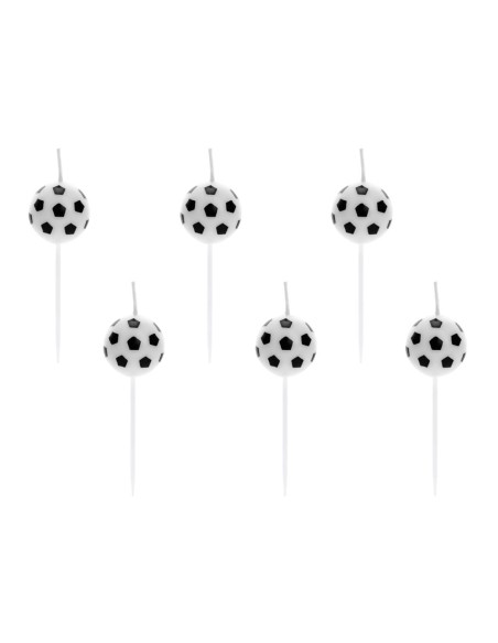 Velas balones fútbol, 6 unidades