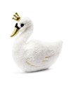 Cojín decorativo cisne blanco, corona oro