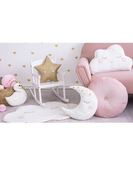 Cojín decorativo cisne blanco, corona oro