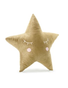 Cojín decorativo estrella dorada