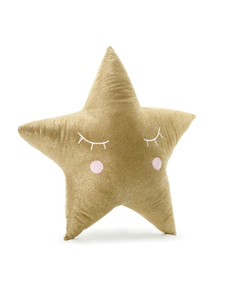 Cojín decorativo estrella dorada