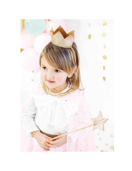 Diadema corona dorada glitter