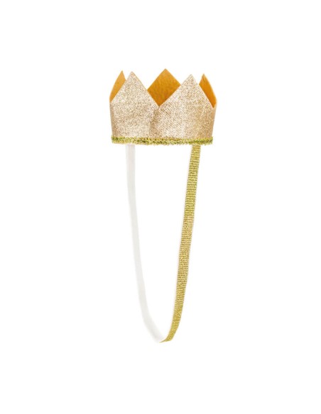 Diadema corona dorada glitter