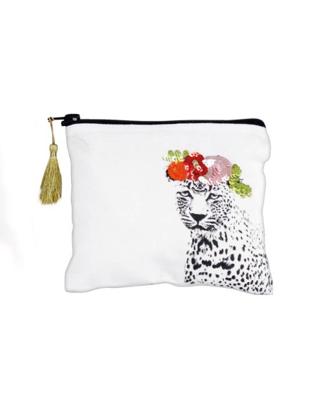 Monedero de tela, Leopardo con lentejuelas