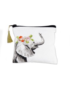 Monedero de tela, Elefante con lentejuelas 100% algodón