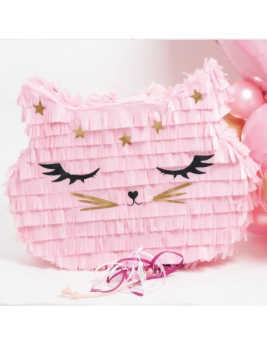Piñata gatito rosa para fiesta