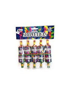 Cañones mini confetti, Botella serpentina