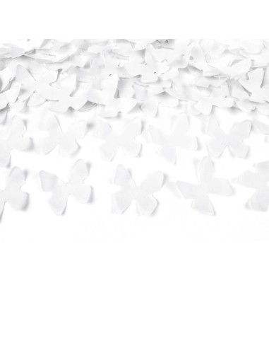 Cañón confetti mariposas blancas, 80 cm