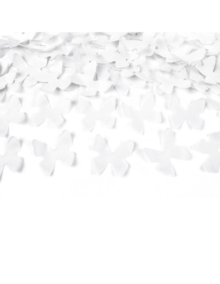 Cañón confetti mariposas blancas, 80 cm