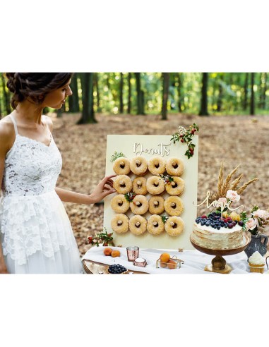 Stand Donut Bar de madera reutilizable