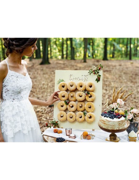 Stand Donut Bar de madera reutilizable