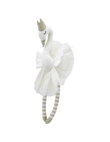 cisne blanco con corona dorada