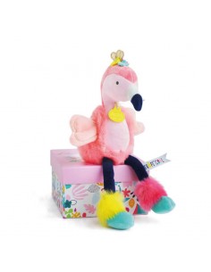 Flamenco suave rosa con caja regalo. Medida 30 cm