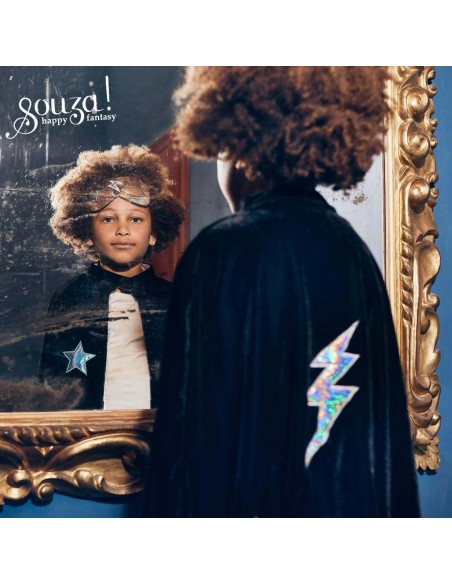 Disfraz capa negra Súper Héroe de Souza 4-8 años