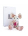 Ratón gris, con detalles rosa brillo 37 cm + caja regalo