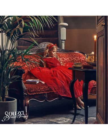 Disfraz vestido rojo Scarlet de Souza Talla 5-7...