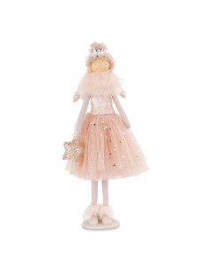 Princesa rosa con estrella, falda de tul y bufanda pelo