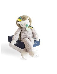 Peluche erizo gris estilo boho + caja regalo