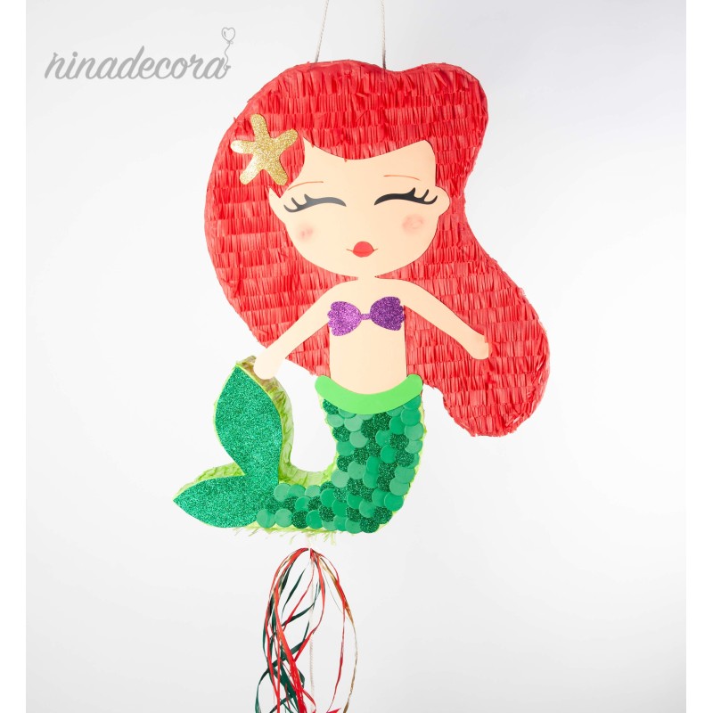 piñata cumple de sirena